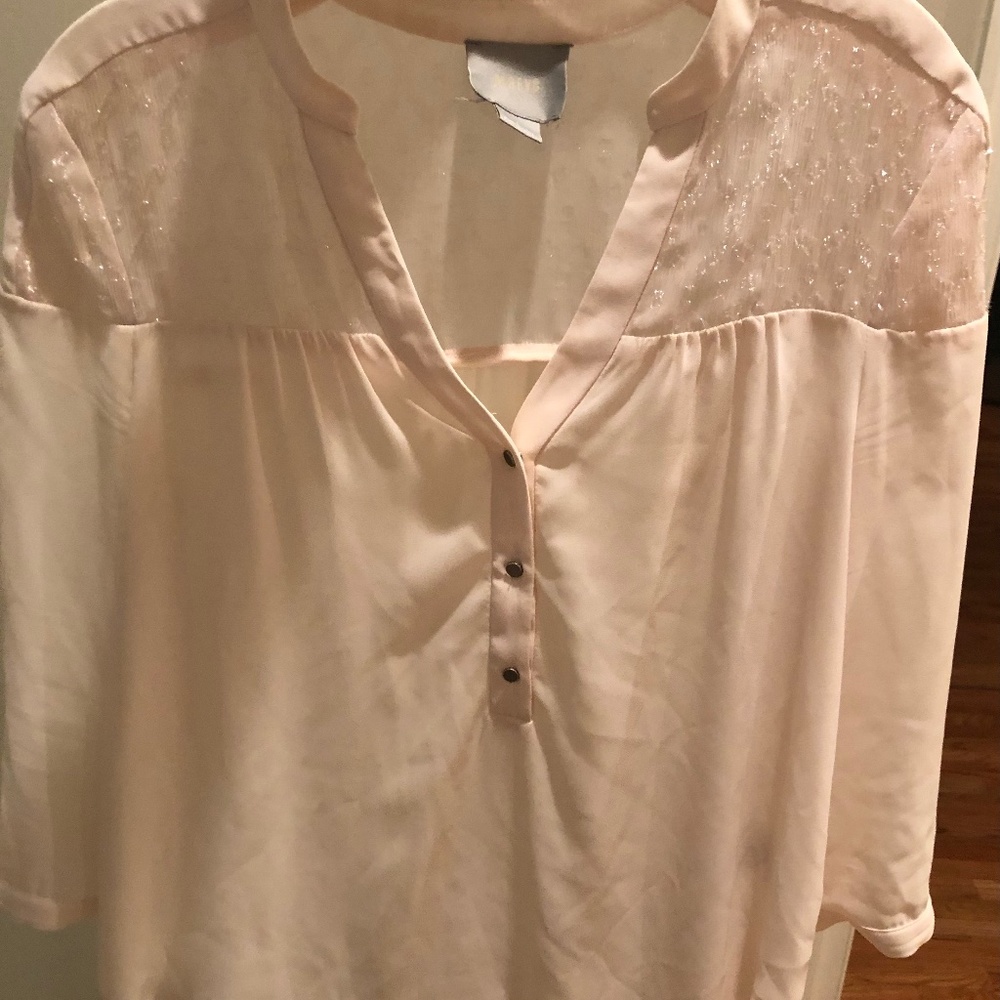 Maeve Cream Sheer Chiffon Blouse Size 4